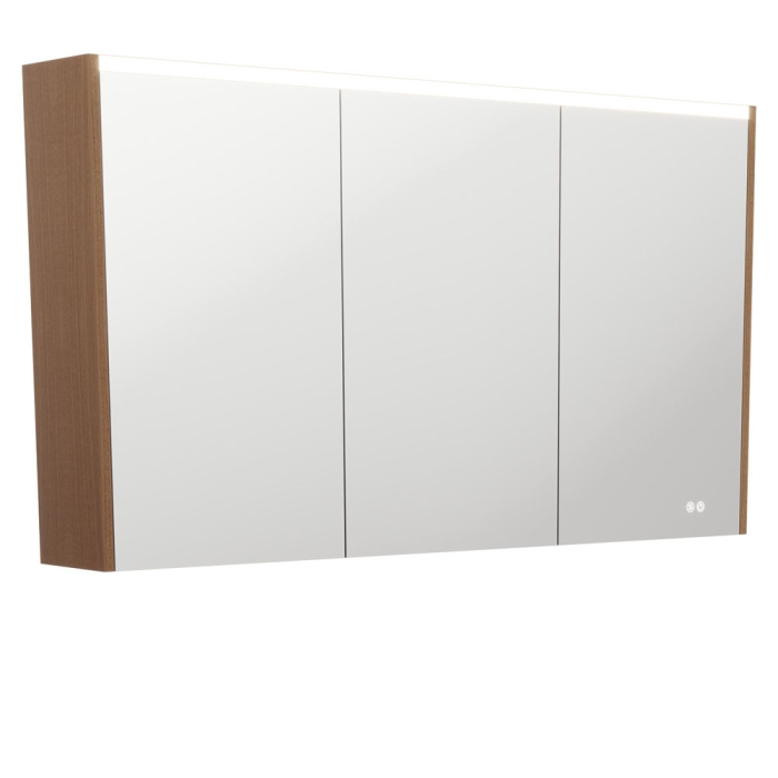 Fienza 1200 LED Mirror Cabinet With Walnut Side Panels