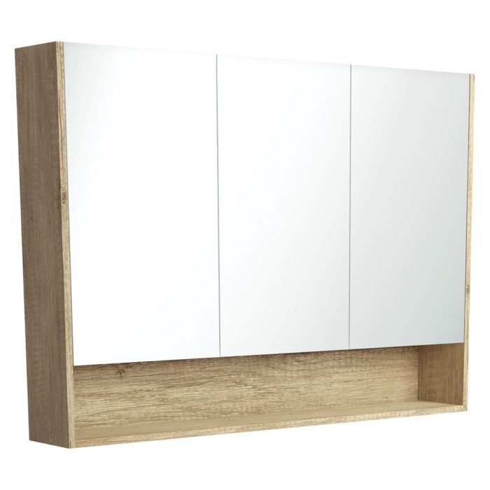 fienza 1200 Mirror Cabinet with Display Shelf Scandi Oak