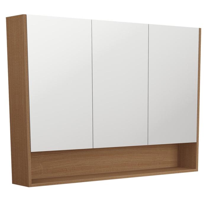 Fienza 1200 Mirror Cabinet With Display Shelf Walnut