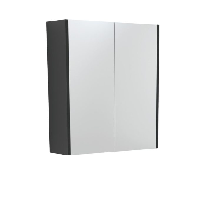 Fienza 600 Mirror Cabinet With Satin Black Side Panels