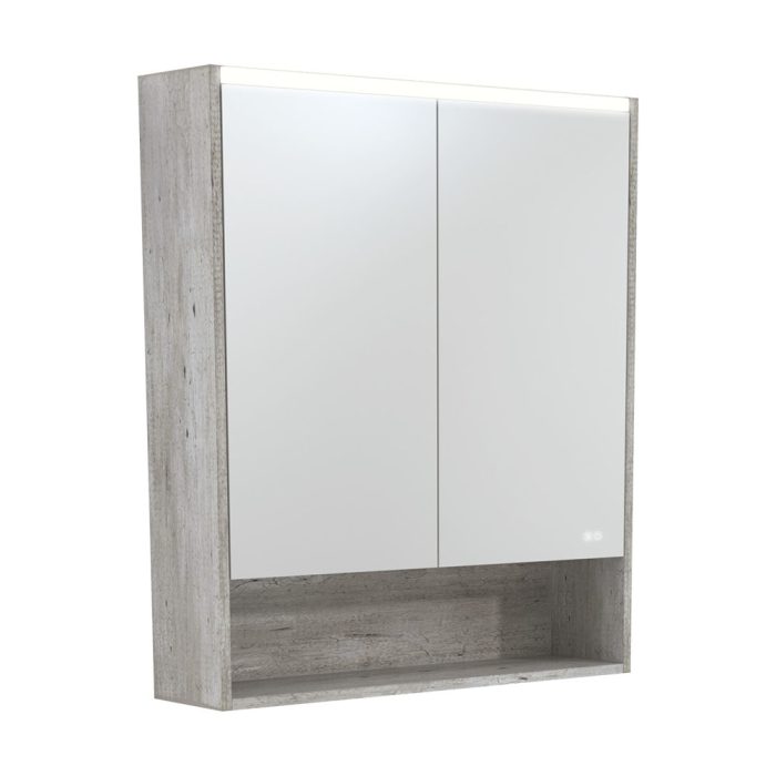 fienza 750 LED Mirror Cabinet with Display Shelf Industrial