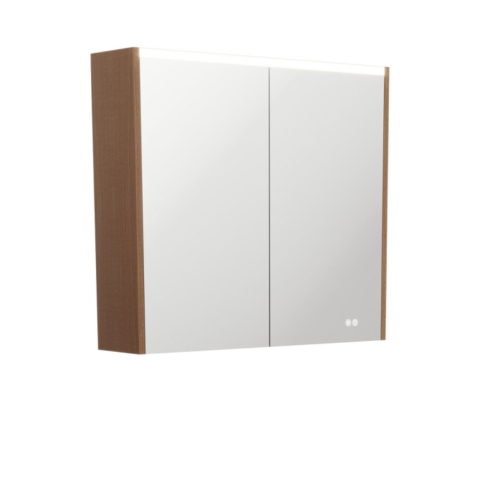 fienza 750 LED Mirror Cabinet with Walnut Side Panels