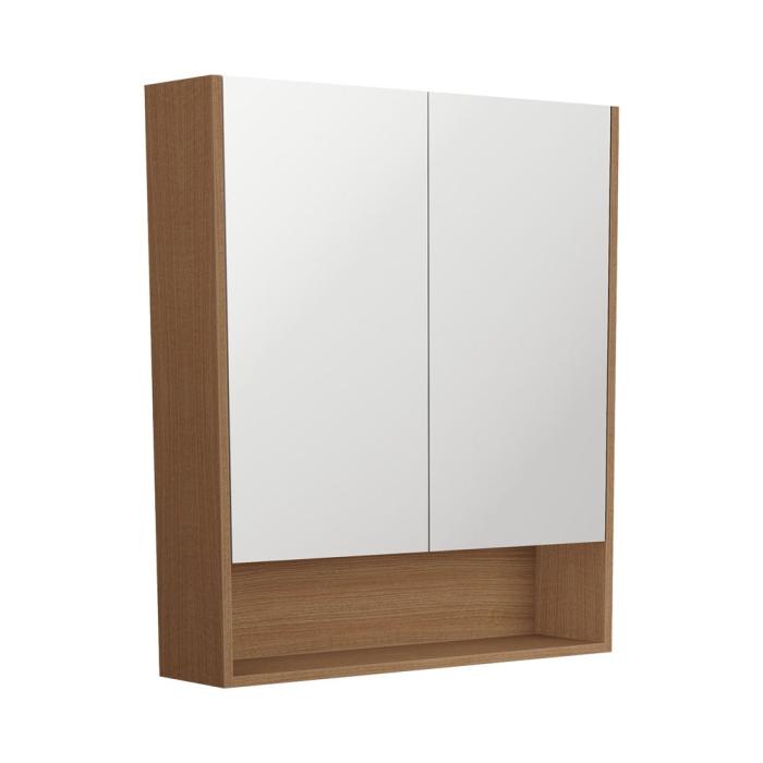 fienza 750 Mirror Cabinet with Display Shelf Walnut