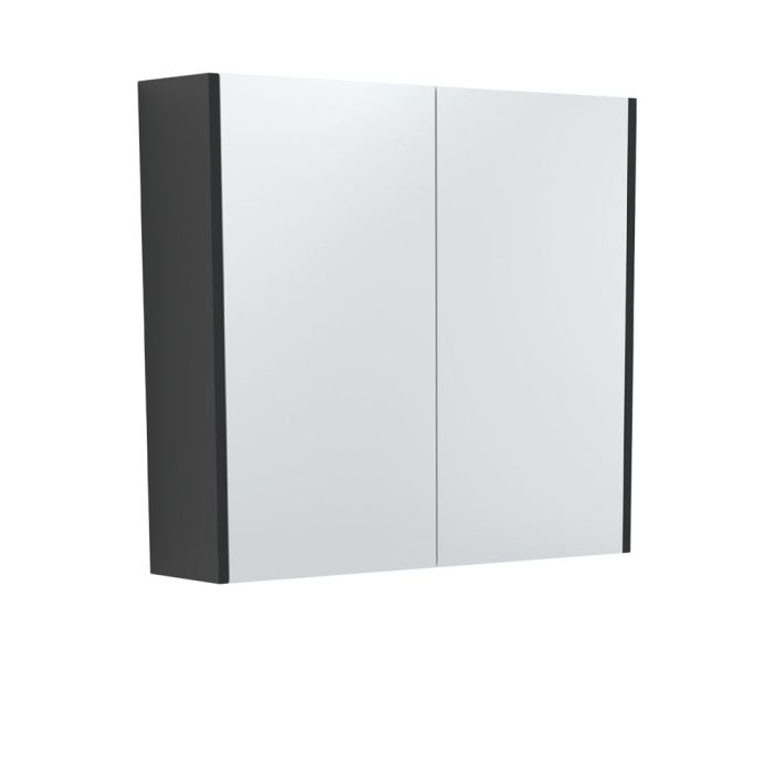 fienza 750 Mirror Cabinet with Satin Black Side Panels