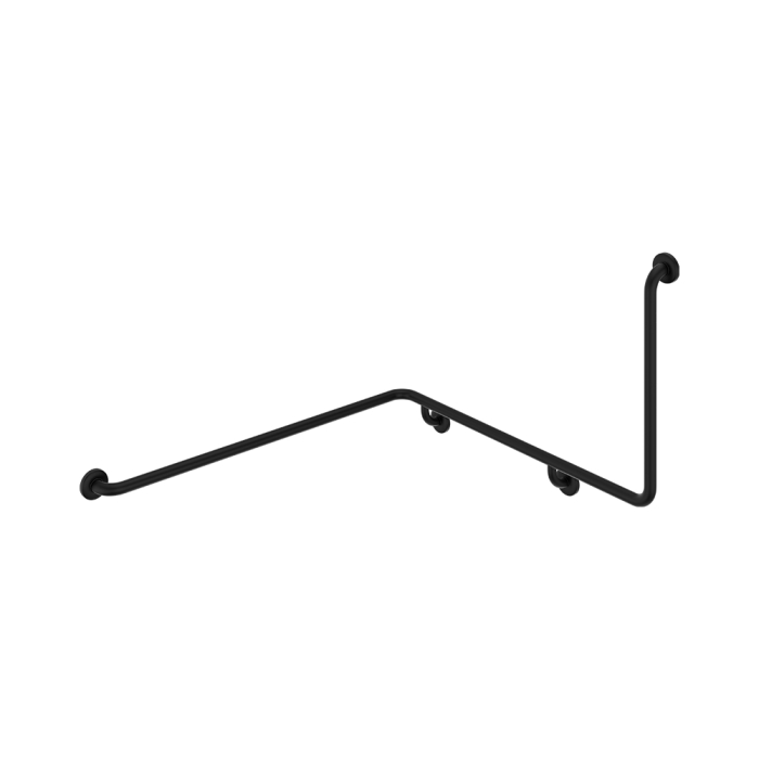 fienza 90° Accessible Left-Hand Wrap Around Grab Rail Matte Black
