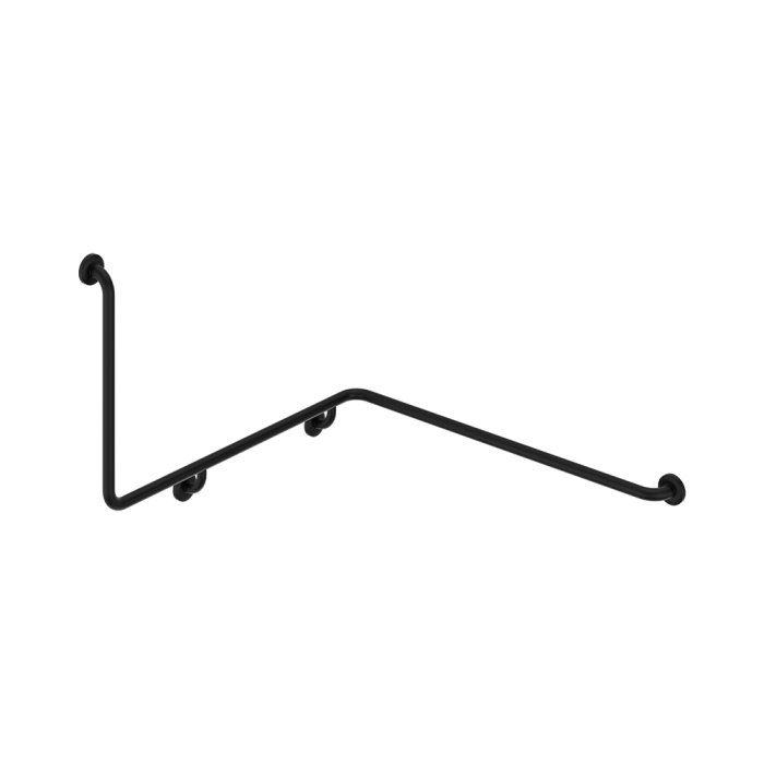fienza 90° Accessible Right-Hand Wrap Around Grab Rail Matte Black