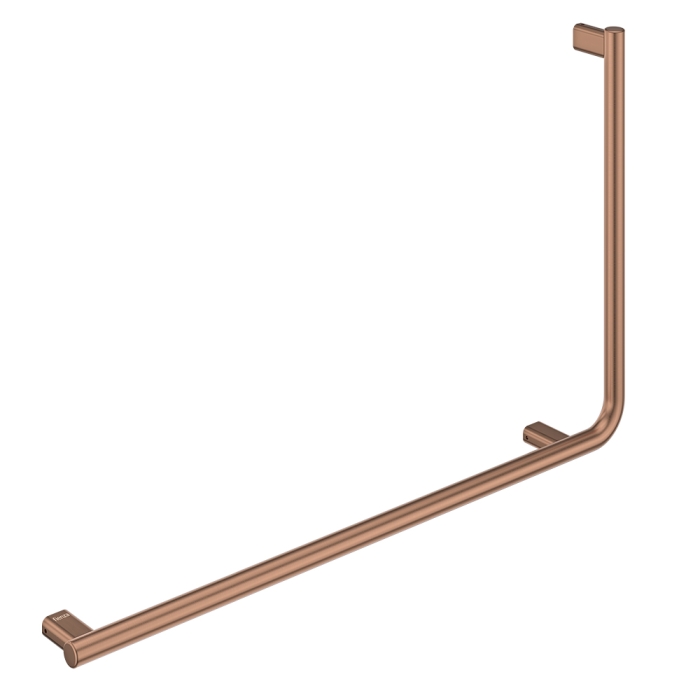 fienza 90° Care Slimline Left-Hand Grab Rail Brushed Copper