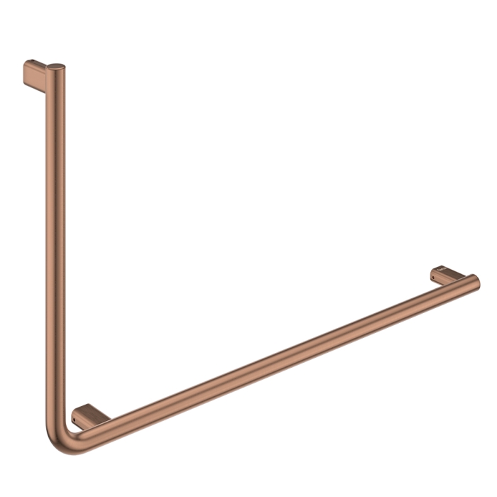 fienza 90° Care Slimline Right-Hand Grab Rail Brushed Copper