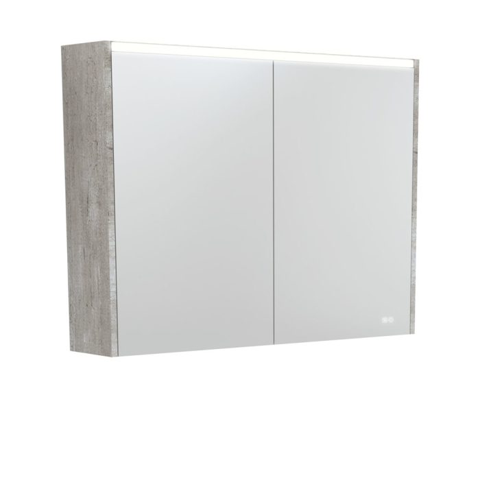 fienza 900 LED Mirror Cabinet with Industrial Side Panels