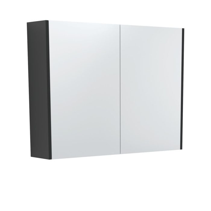 fienza 900 Mirror Cabinet with Satin Black Side Panels