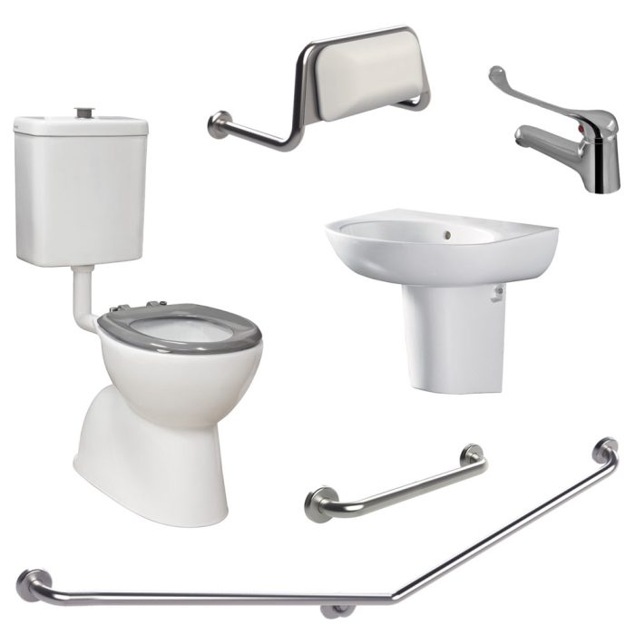 fienza Accessible Toilet Care Kit 2 with Right-Hand 40° Rail