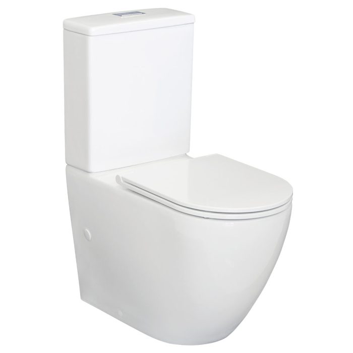 fienza Alix Back-to-Wall Toilet Suite Gloss White with Slim Seat