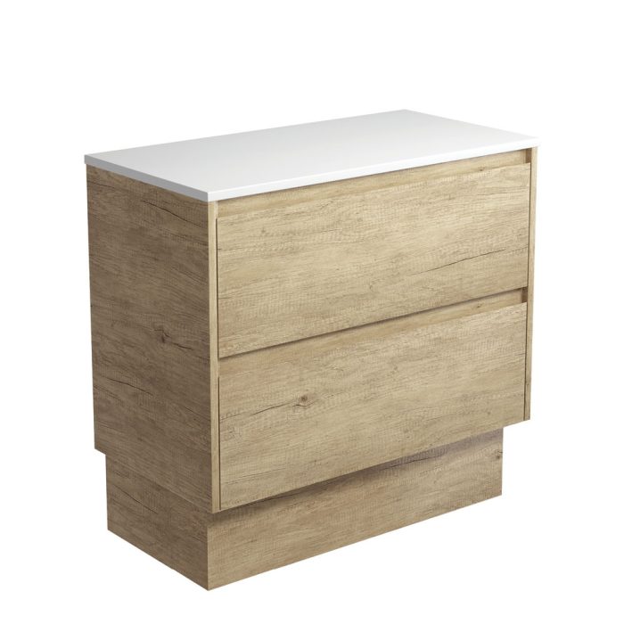 fienza Amato Scandi Oak 900 Cabinet on Kickboard Scandi Oak Panels