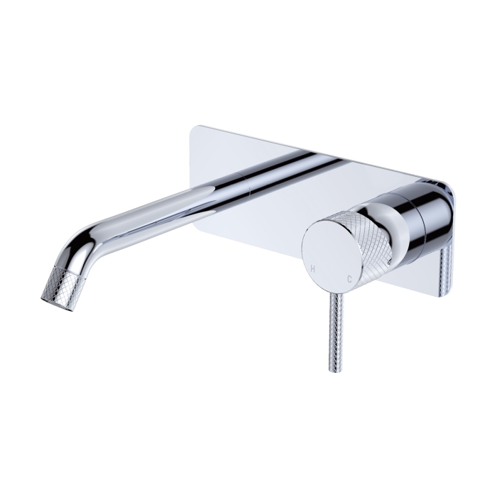 fienza Axle Wall Basin/Bath Mixer Set Rectangular Plate 160mm Outlet Chrome fienza Axle Wall Basin/Bath Mixer Set Rectangular Plate 160mm Outlet Chrome