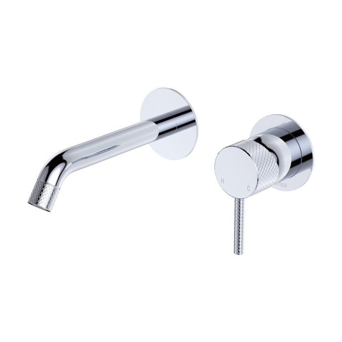 fienza Axle Wall Basin/Bath Mixer Set Round Plates 160mm Outlet Chrome fienza Axle Wall Basin/Bath Mixer Set Round Plates 160mm Outlet Chrome