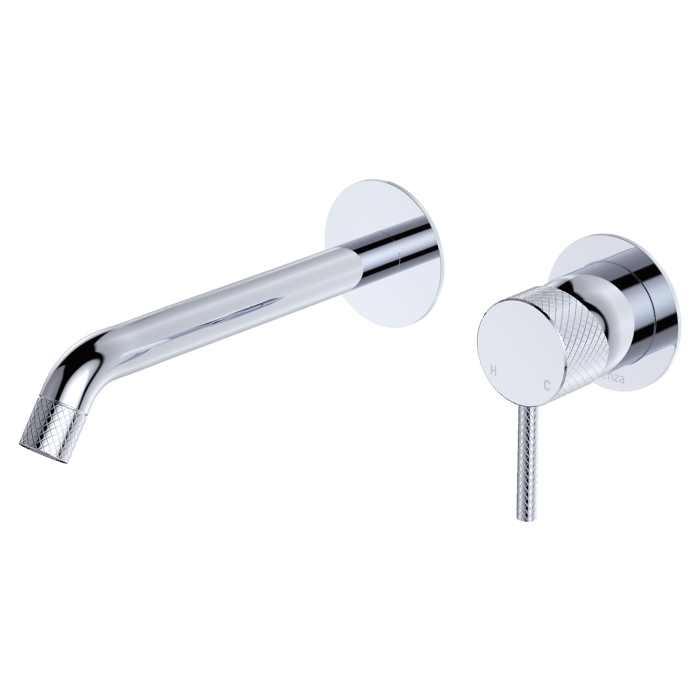 fienza Axle Wall Basin/Bath Mixer Set Round Plates 200mm Outlet Chrome fienza Axle Wall Basin/Bath Mixer Set Round Plates 200mm Outlet Chrome