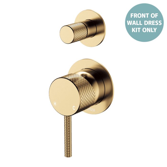 fienza Axle Wall Diverter Mixer Dress Kit Small Round Plates Urban Brass