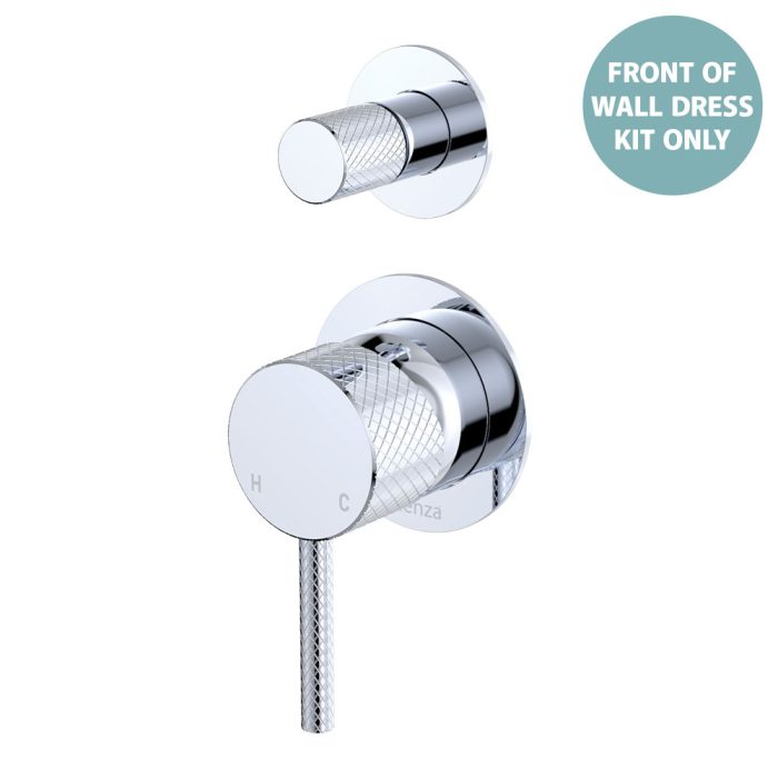 fienza Axle Wall Diverter Mixer Dress Kit Small Round Plates Chrome