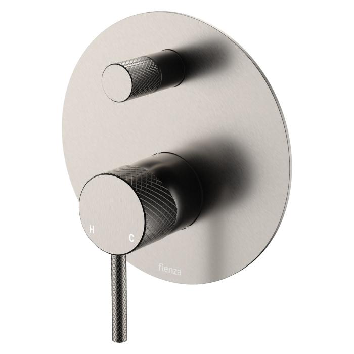 fienza Axle Wall Diverter Mixer Large Round Plate Brushed Nickel fienza Axle Wall Diverter Mixer Large Round Plate Brushed Nickel