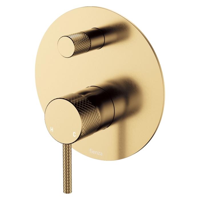 fienza Axle Wall Diverter Mixer Large Round Plate Urban Brass fienza Axle Wall Diverter Mixer Large Round Plate Urban Brass