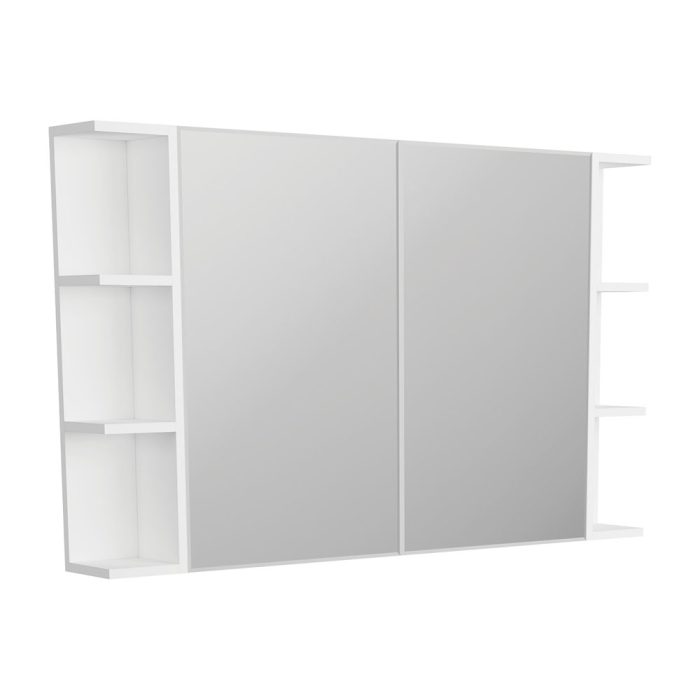 fienza Bevel Edge 900 Mirror Cabinet 2 Side Shelves