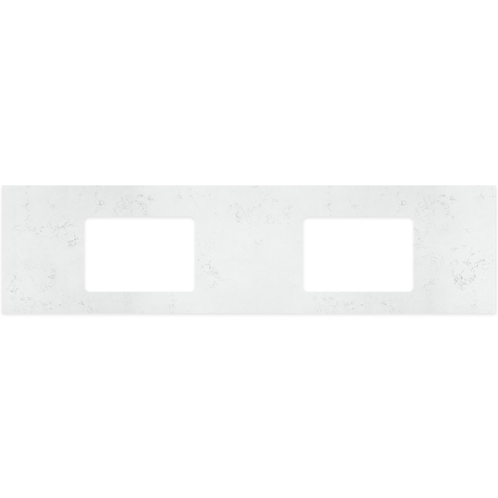 fienza Bianco Marble Silica Free Stone Top Rectangular Full Depth with Double Undermount Basin Holes 1800mm