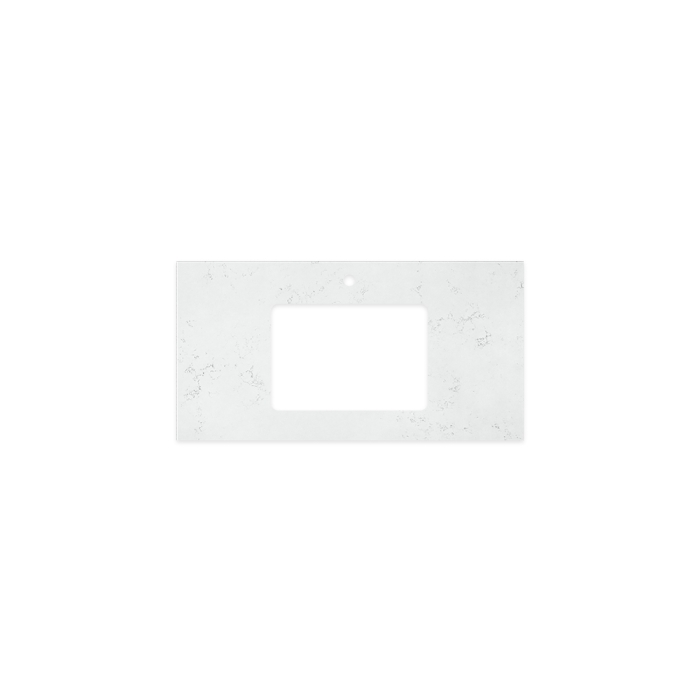 fienza Bianco Marble Silica Free Stone Top Rectangular Full Depth with Single Undermount Basin Hole & Tap Hole 900mm