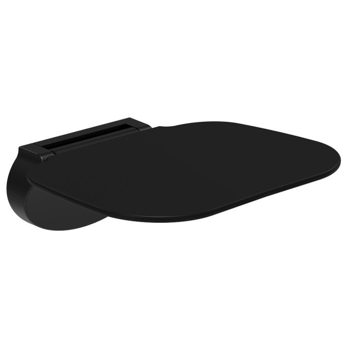 fienza Care Folding Shower Seat Matte Black Base Satin Black Seat
