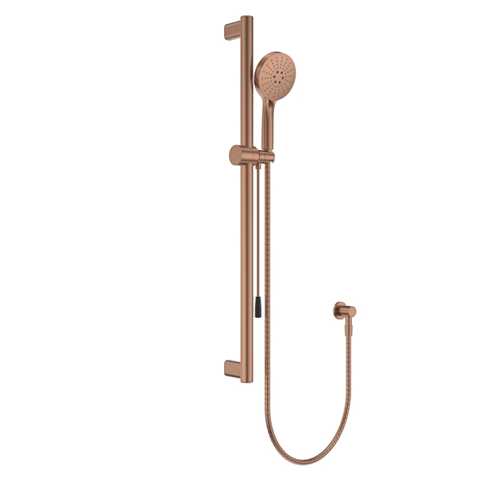 fienza Care Rail Shower with Push/Pull Slider Brushed Copper