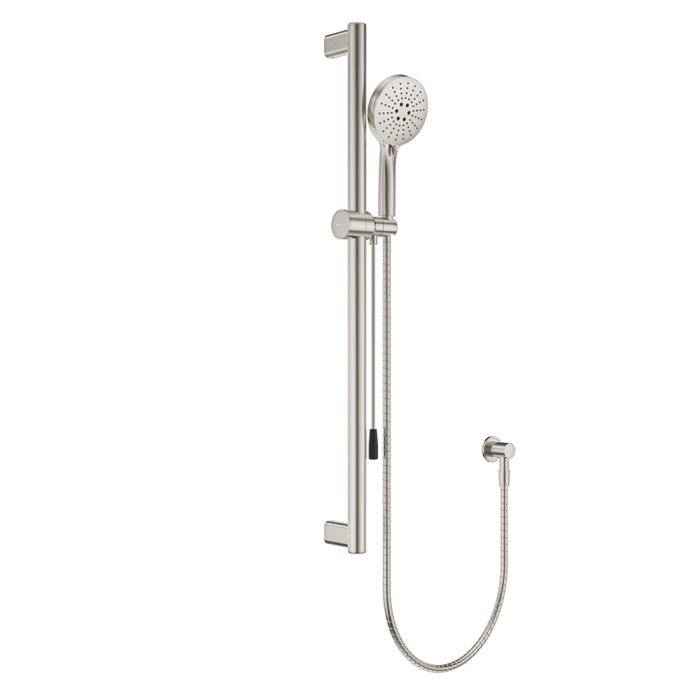 fienza Care Rail Shower with Push/Pull Slider Brushed Nickel