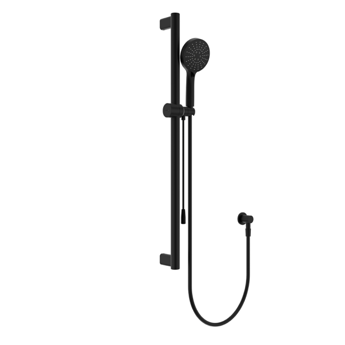 fienza Care Rail Shower with Push/Pull Slider Matte Black