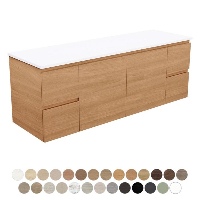 Fienza Carmen Door & Drawer 1500 Double Bowl Wall Hung Vanity