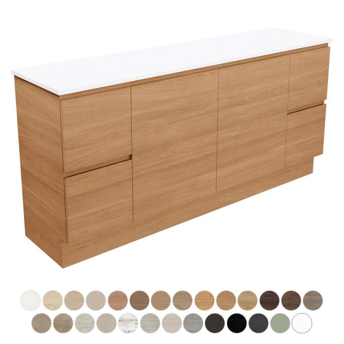 fienza Carmen Door & Drawer 1800 Double Bowl Floor Standing Vanity