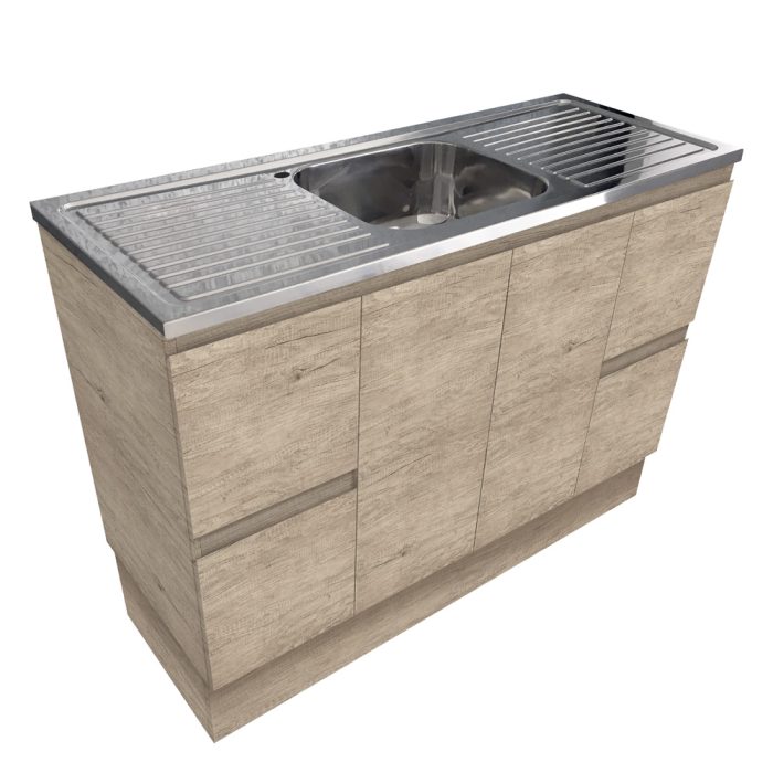 fienza Citi Edge Scandi Oak 1200 Vanity on Kickboard