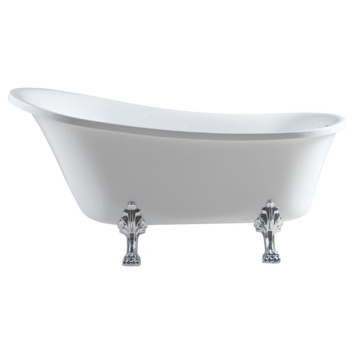 fienza Clawfoot Freestanding Acrylic Bath Chrome Feet