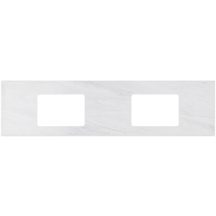 fienza Cloudburst Solid Surface Top Rectangular Full Depth with Double Undermount Basin Holes 1800mm