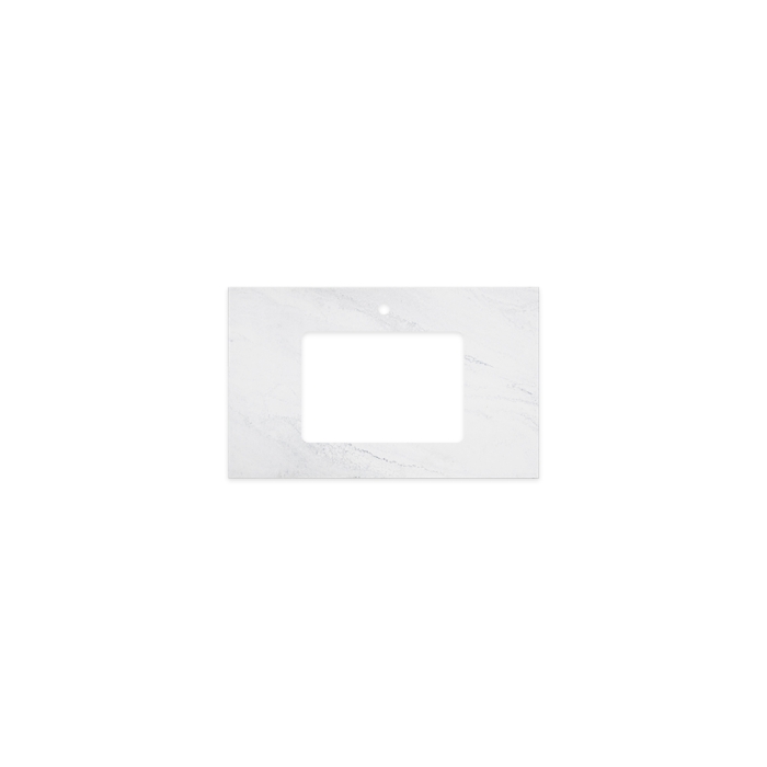fienza Cloudburst Solid Surface Top Rectangular Full Depth with Single Undermount Basin Hole & Tap Hole 750mm