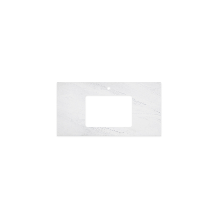 fienza Cloudburst Solid Surface Top Rectangular Full Depth with Single Undermount Basin Hole & Tap Hole 900mm