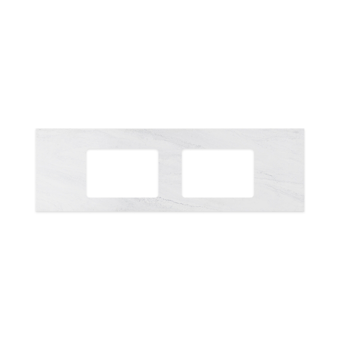 fienza Cloudburst Solid Surface Top Rectangular Full Depth with Double Undermount Basin Holes 1500mm