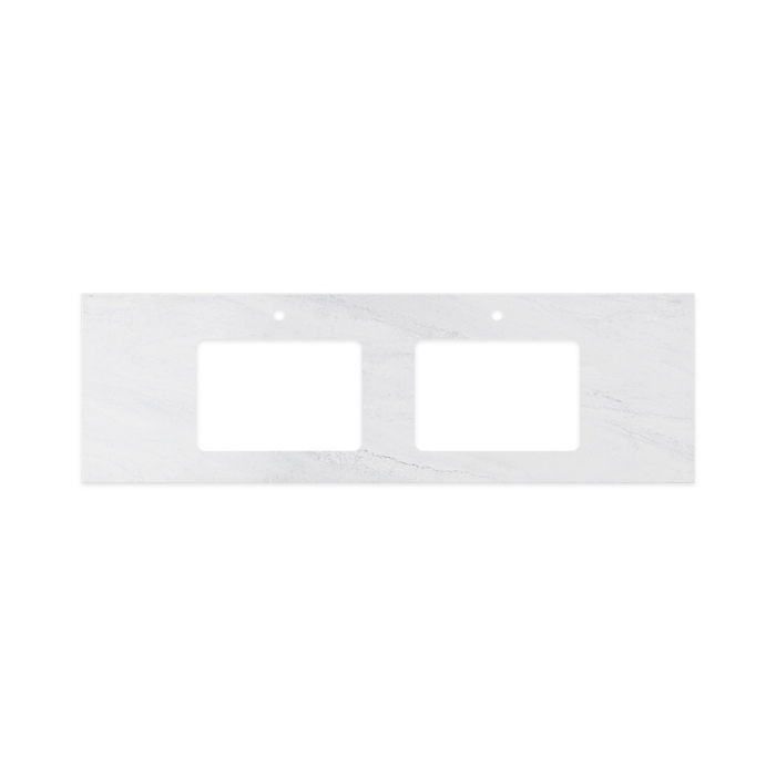 Fienza Cloudburst Solid Surface Top Rectangular Full Depth With Double Undermount Basin Hole & Tap Holes 1500mm