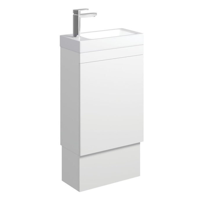 Fienza Denzel Edge 450 Ensuite Vanity On Kickboard Satin White