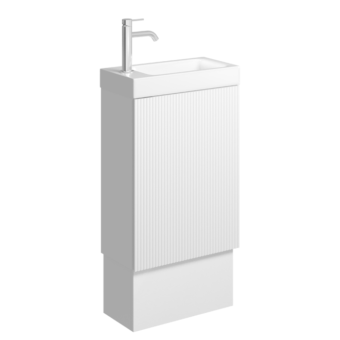 fienza Denzel Minka 450 Vanity on Kickboard No Overflow Satin White
