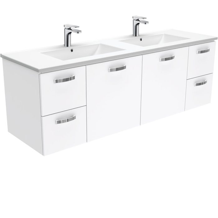 Fienza Dolce Unicab 1500 Double Bowl Wall-Hung Vanity