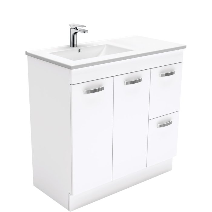 fienza Dolce Unicab™ 900 Offset Vanity on Kickboard Left Basin