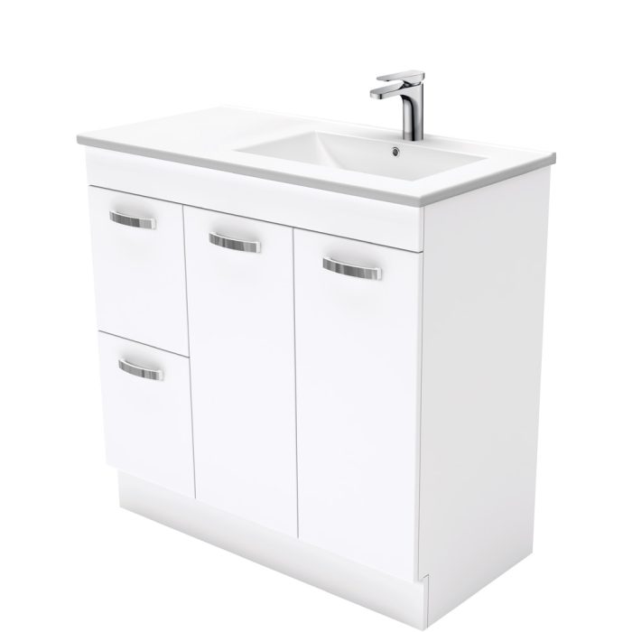 fienza Dolce Unicabâ„¢ 900 Offset Vanity on Kickboard Right Basin