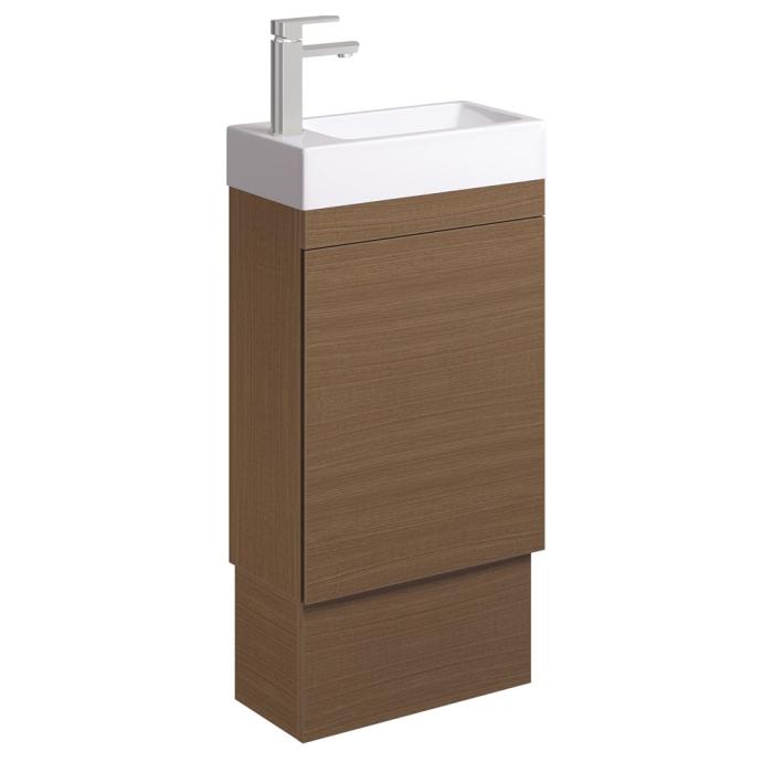 Fienza Edge 450 Ensuite Vanity On Kickboard No Overflow Walnut