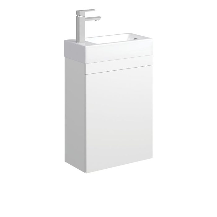 fienza Edge 450 Ensuite Wall-Hung Vanity with Overflow Satin White