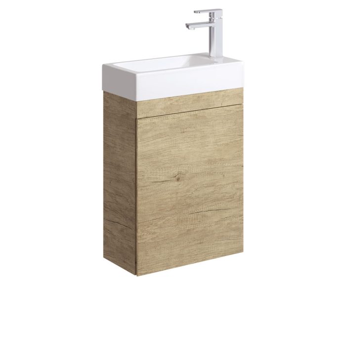 Fienza Edge 450 Ensuite Wall-Hung Vanity With Overflow Scandi Oak