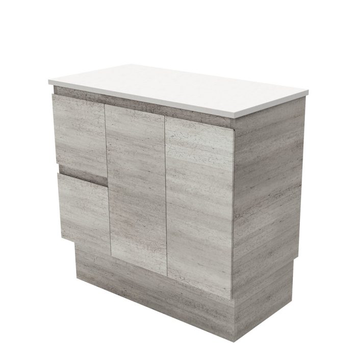 fienza Edge Industrial 900 Cabinet on Kickboard Left Hand Drawers