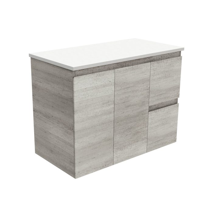 fienza Edge Industrial 900 Wall-Hung Cabinet Right Hand Drawers